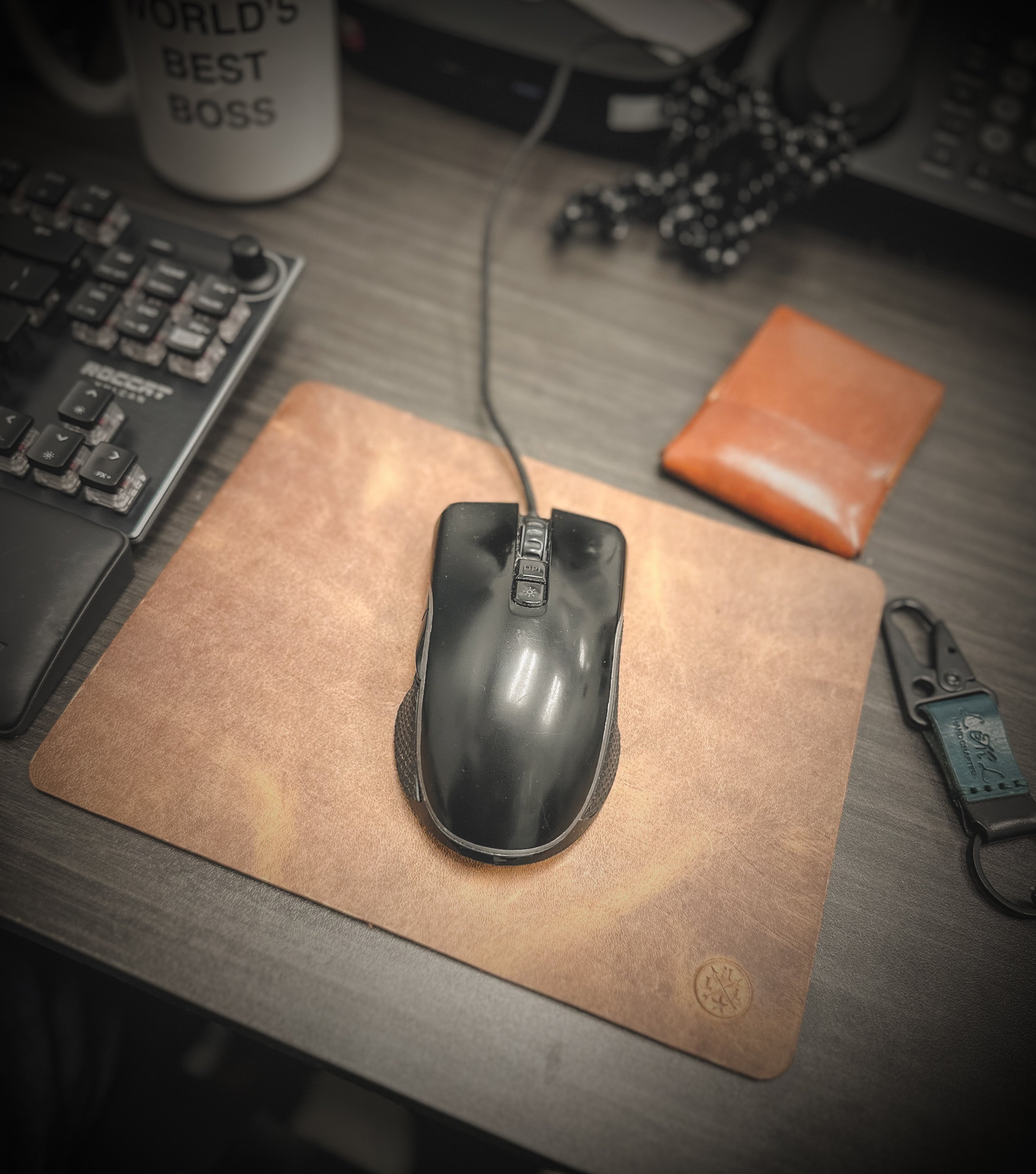 Full Grain Leather Mouse Pad La Muerte Leather full-grain-leather-mouse-pad-la-muerte-leather