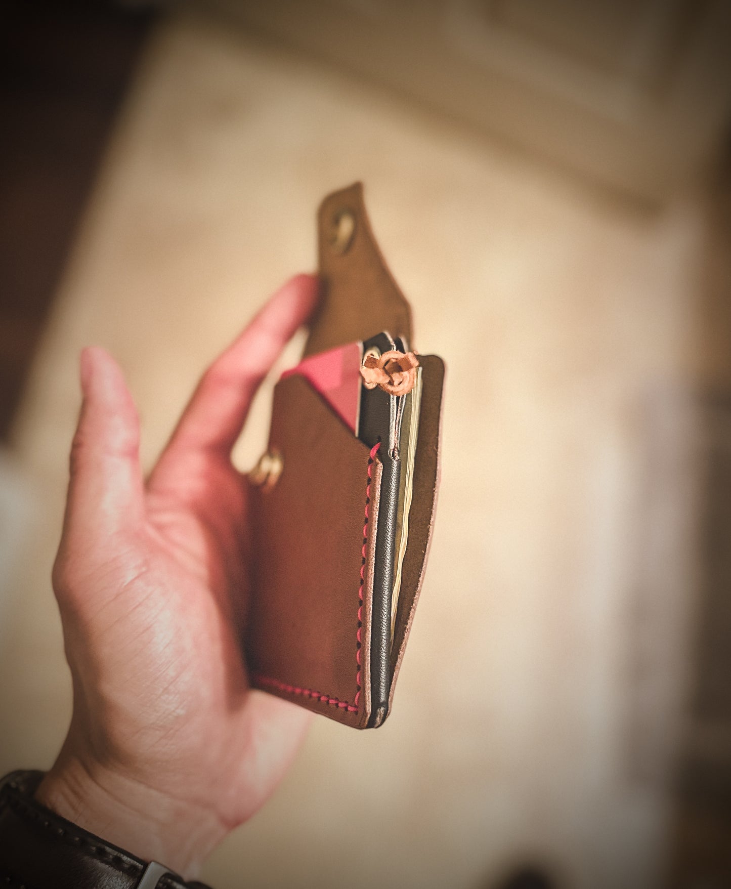 The 'L.O.H' 3 Card Slot Full Grain Snap Wallet