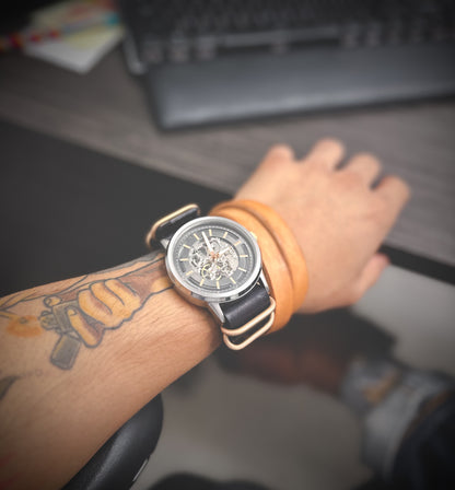 The ‘Who Wears Wins’ Full Grain Veg Tan Leather Watch Strap