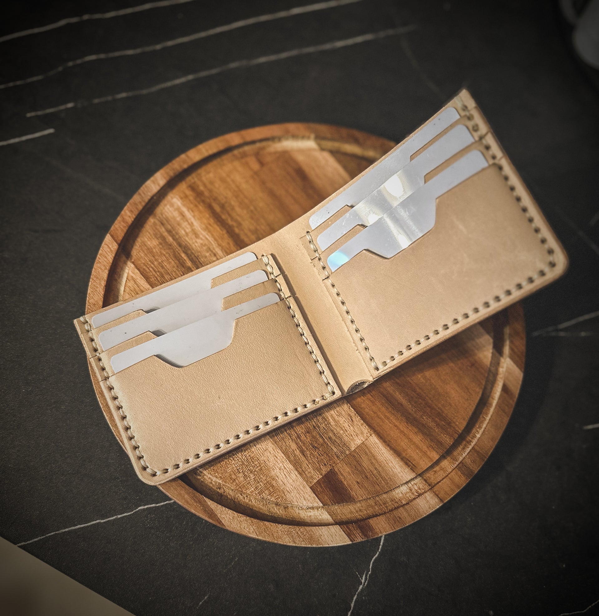 Traditional Bifold Wallet in Horween Natural Dublin