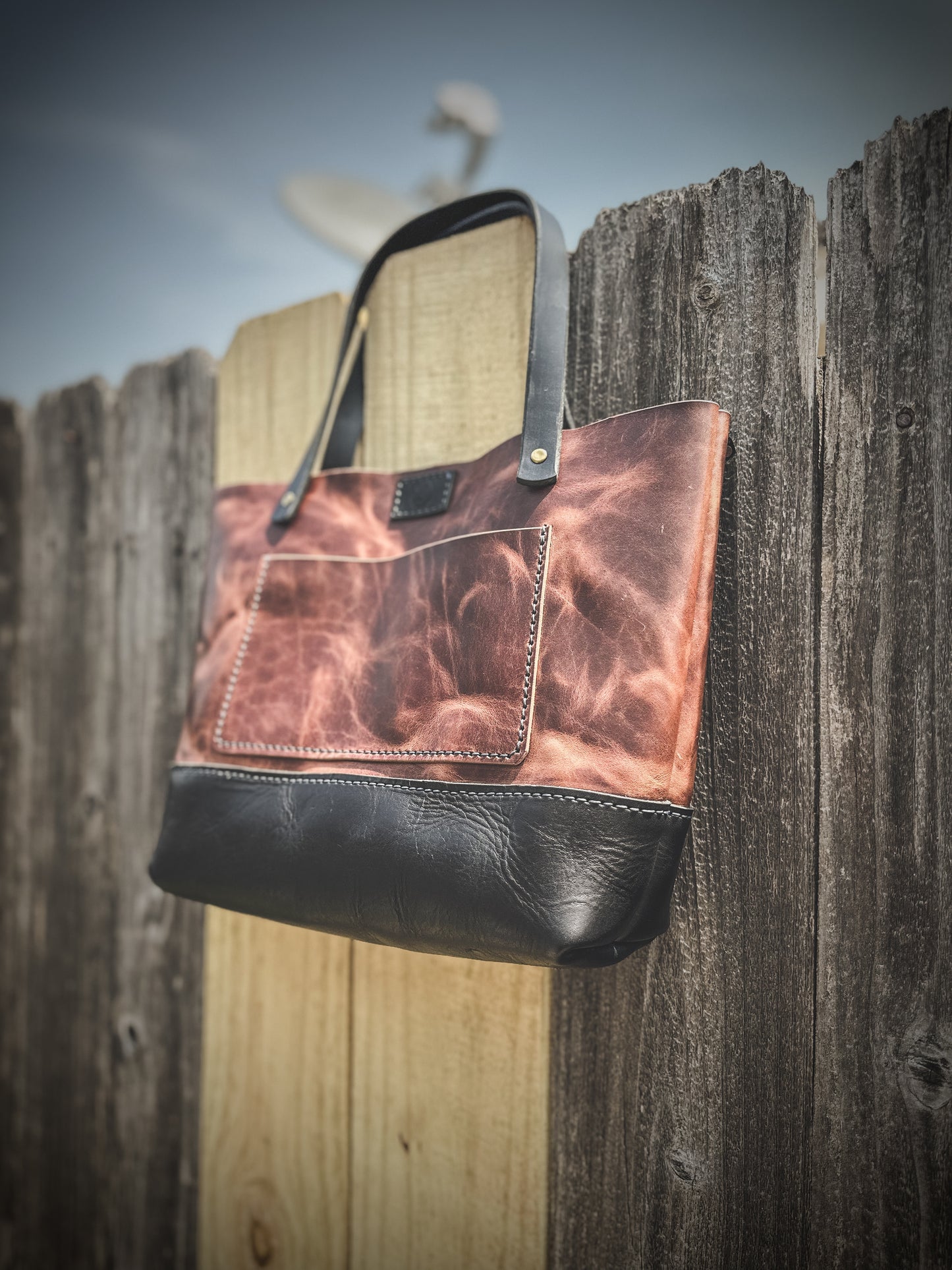 The 'Franklin" Medium Sized Full Grain Leather Tote Bag