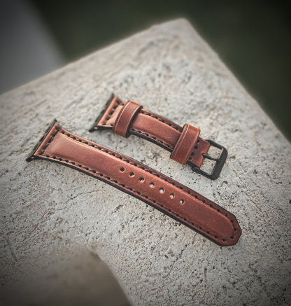 Buck Brown Apple Watch Full Grain Leather Straps