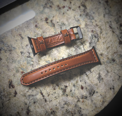 Buck Brown Apple Watch Full Grain Leather Straps