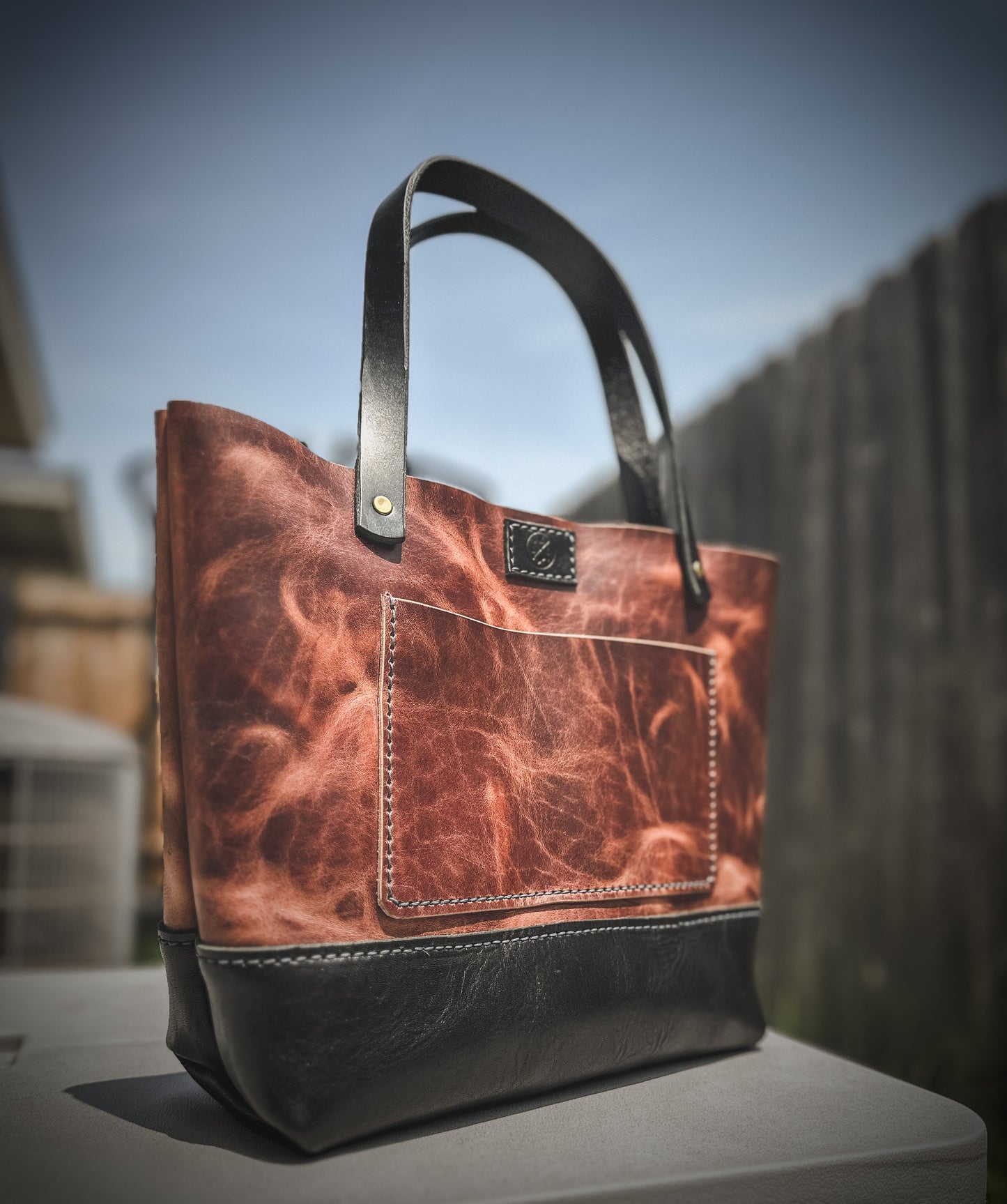 The 'Franklin" Medium Sized Full Grain Leather Tote Bag