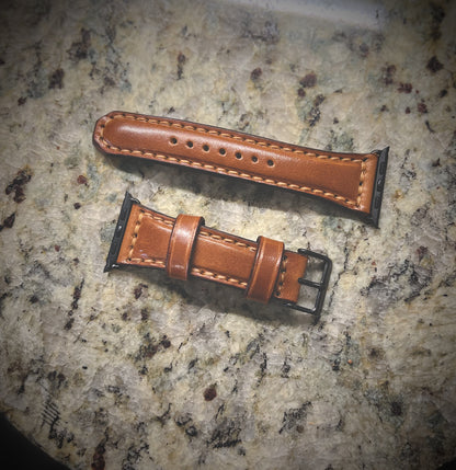 Buck Brown Apple Watch Full Grain Leather Straps