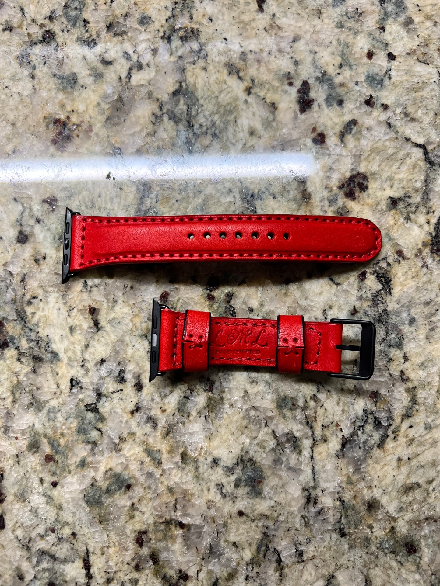 Crimson Full Grain Veg Tanned Leather - Apple Watch Strap (Ready to Ship)