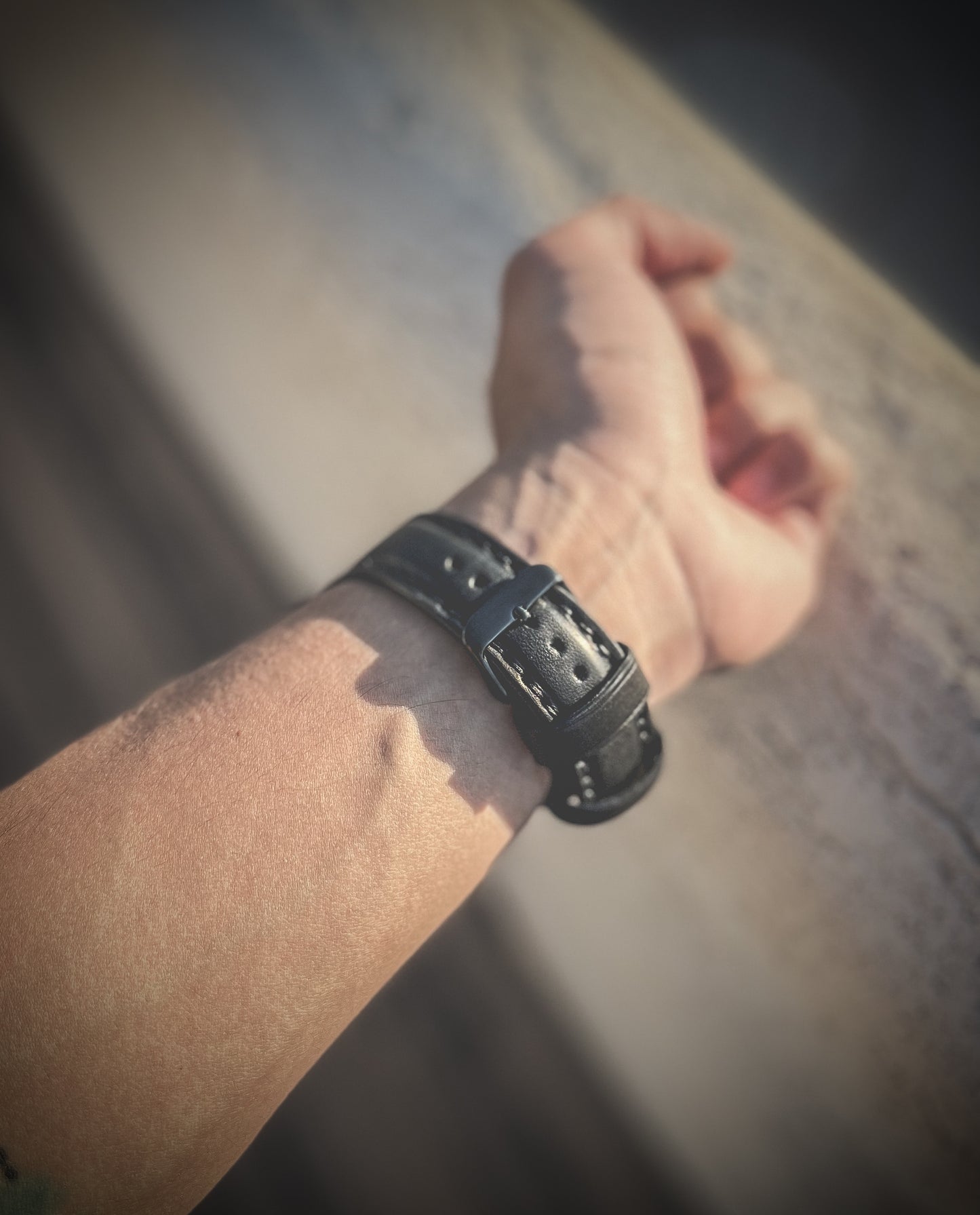 Black Apple Watch Full Grain Leather Straps