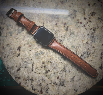 Buck Brown Apple Watch Full Grain Leather Straps